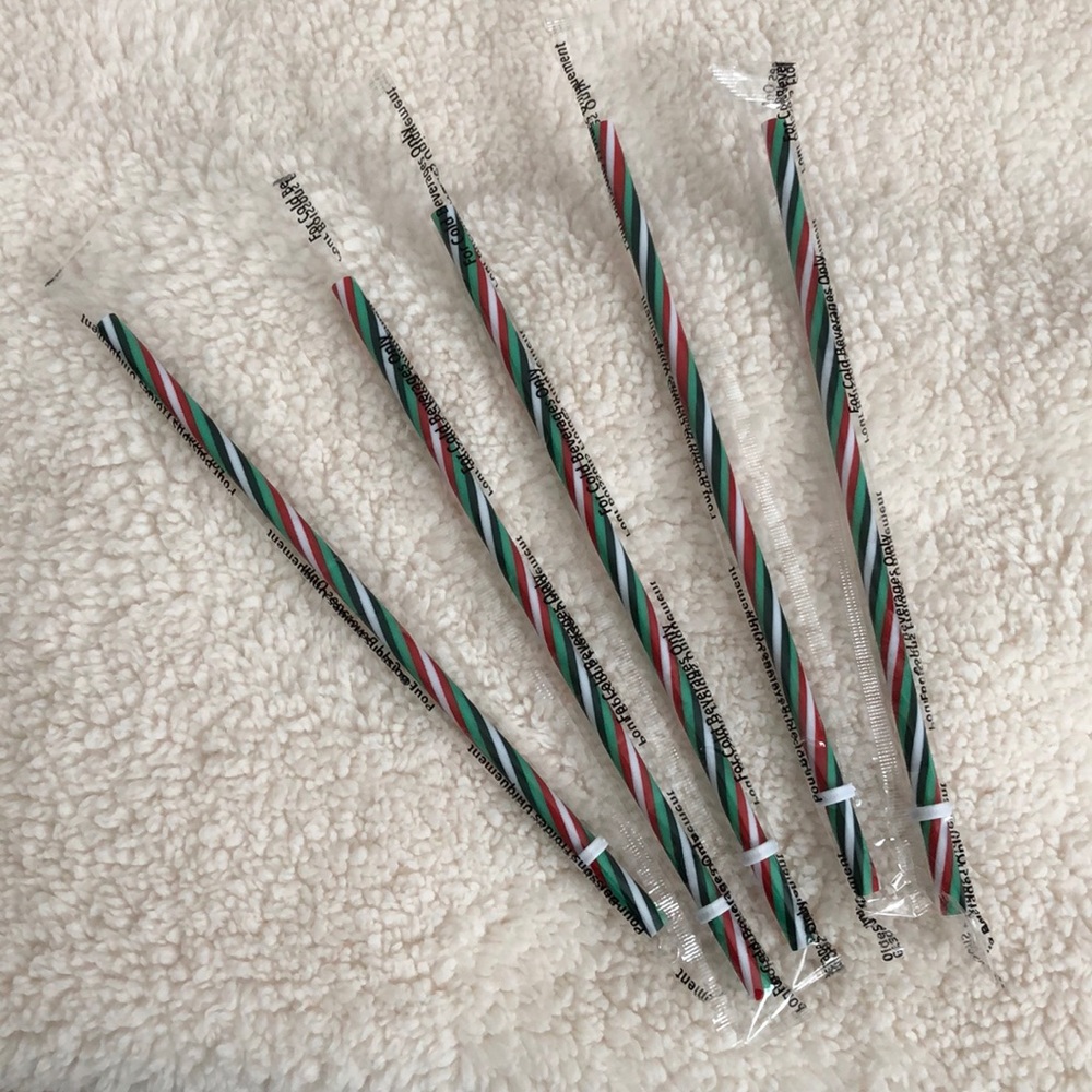 *5* NEW 2019 Starbucks Christmas Venti Cup Straws